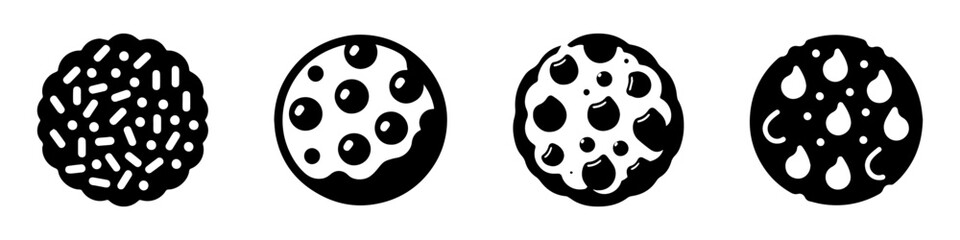 Abstract circle shapes with different patterns and textures.