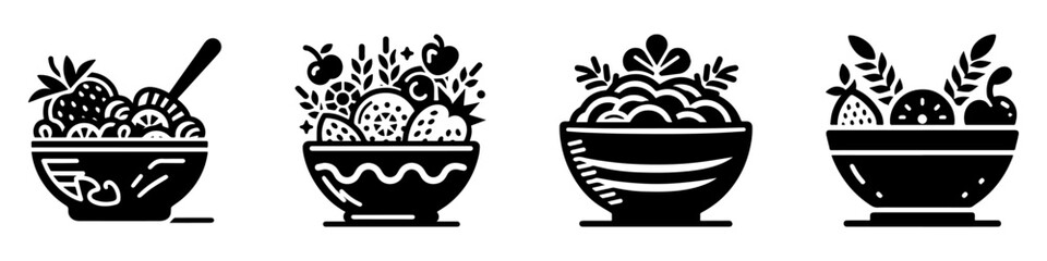 Healthy food bowls with fresh ingredients and vibrant colors.