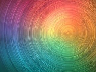 Abstract Rainbow Concentric Circle Background with Smooth Gradient Colors