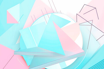 ピンクと水色のポップでかわいい幾何学的背景