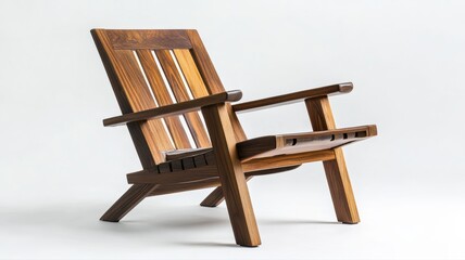 Modern Wooden Lounge Chair with Slanted Design