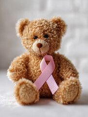 Obraz premium The Symbol of Hope: Exploring Cancer Awareness, Pink Ribbons, and Health Support 