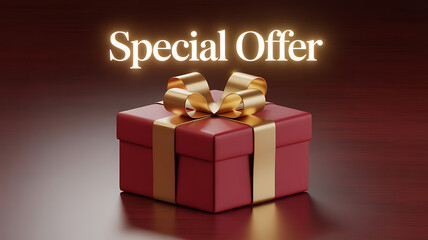 red gift box with ribbon