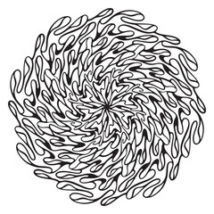 Black and White Abstract Swirl Vector Set, Mandala Coloring Pages