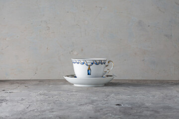 Fiocco Grace Cup & Saucer Blue Ribbon Design Italy 2000s