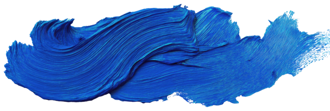 Vibrant blue paint stroke