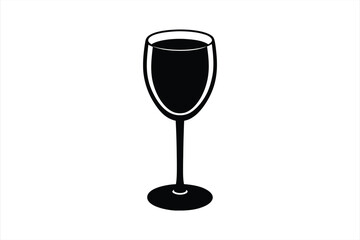 Obraz premium black wine glass vector on white background