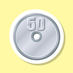 50円玉 ラベル シール