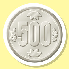 500円玉 ラベル シール