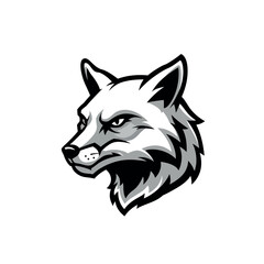 Intense Gray Wolf Head Mascot Logo Design.