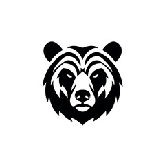 Stylized Black and White Bear Head Emblem.
