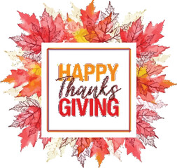 Celebrate Thanksgiving with a vibrant splash of autumn colors and warm wishes, perfect for seasonal greetings and holiday promotions this fall season