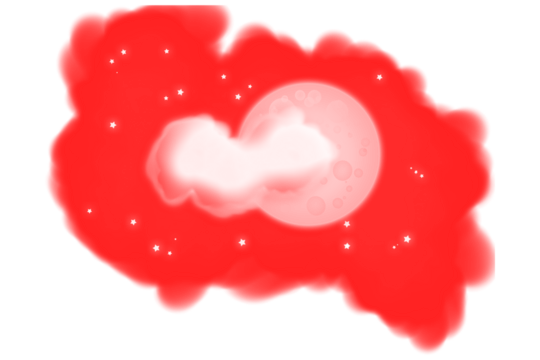 Abstract red organic shape with textured surface and dark center evoking mystery and energy