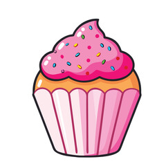 design logo icon  cartoon illustration  cute cupcake