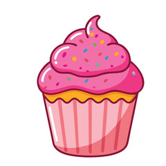design logo icon  cartoon illustration  cute cupcake
