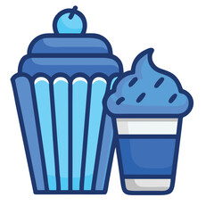 design logo icon  cartoon illustration cupcake