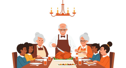 Happy Thanksgiving: A Generational Celebration of Family and Gratitude Featuring a Roasted Turkey