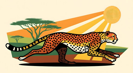 cheetah on a white background