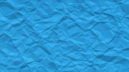 Obraz premium Bright turquoise blue wrinkled paper background featuring numerous creases, shadows, and dimensional folds creating textured abstract pattern throughout composition completely.