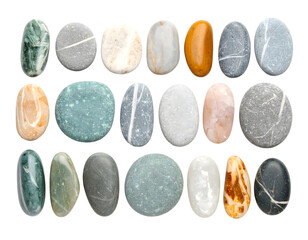Naklejka premium Collection of smooth polished stones