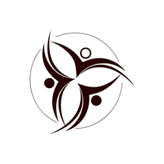 Abstract People Unity Logo Design Vector Template