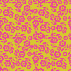 Elegant trendy vector ditsy floral seamless pattern design of beautiful abstract flowers and leaves. Foliage repeat texture background. Suitable for wallpaper, surface printing and textile