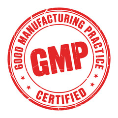 Red stamp certified good manufacturing practice gmp seal