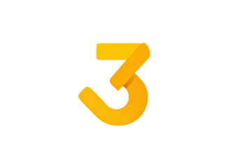 Bold, golden number three on a simple, dark background