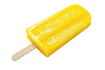 Yellow popsicle on stick, isolated