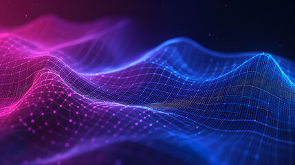 Modern Art Elements in a Trendy Wireframe Technology Background