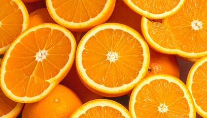 Close-up view of sliced citrus fruit, vibrant orange color