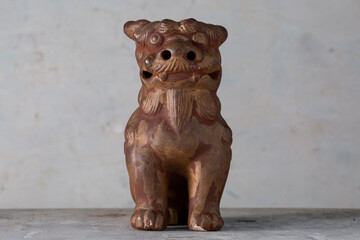 Bizen-yaki Komainu Shishi Guardian Lion Figurine Okayama Japan 1970s Vintage