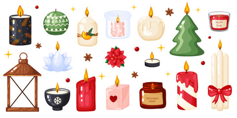Winter Christmas Candles and Lanterns Collection