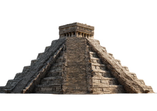 Stone stepped pyramid with tiered structure