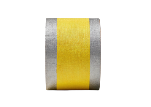Yellow stripe capacitor with metal edges on black