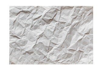 Wrinkled, crinkled off-white paper texture, overhead shot