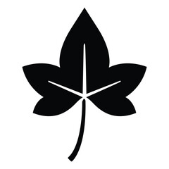 Black ivy leaf icon silhouette vector flat illustration design