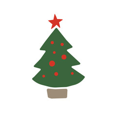 クリスマスツリー イラスト（シンプル）｜Simple Christmas Tree Illustration (Vector)