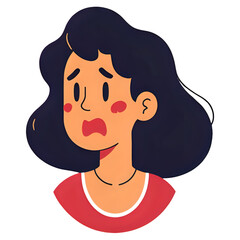 Illustration of a woman with a worried expression on face