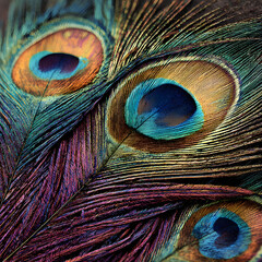 Obraz premium Peacock feathers close-up