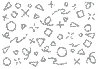 クレヨン素材　幾何学模様のポップな背景