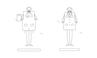 Male Doctor with Stethoscope Unique Vector – Medical Professional and Health Checkup Illustration
