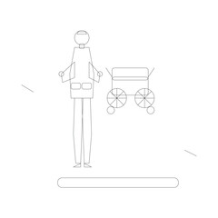 Nurse with Wheelchair Unique Vector – Patient Mobility and Hospital Assistance Illustration
