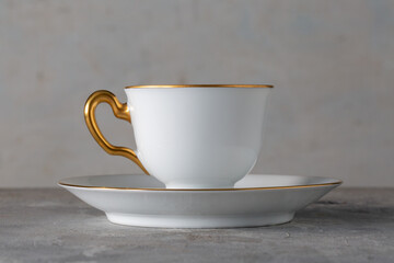 Art China Gold Line Demitasse Cup & Saucer Japanese Porcelain 1970s