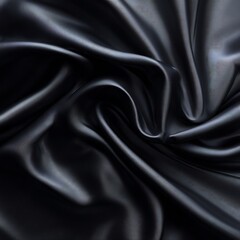 Obraz premium Dark fabric background with elegant flowing folds, wavy texture, and soft light highlights.