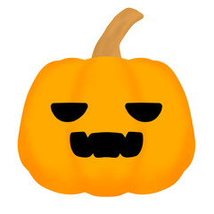 Halloween , cute spooky illustration, cute orange pumpkin lantern