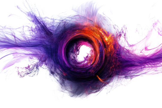 Fractal geometry portals create a vibrant energy field with swirling colors and textures, evoking a sense of motion and depth in a mystical landscape