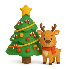 christmas tree isolated 3d illustration