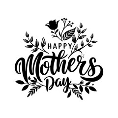 Happy Mothers Day Floral Greeting Card Design