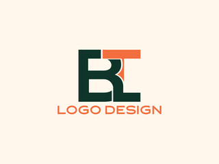 Creative BLT Monogram Logo in Orange and Green — Modern Minimal Lettermark Branding Symbol for Business or Corporate Use